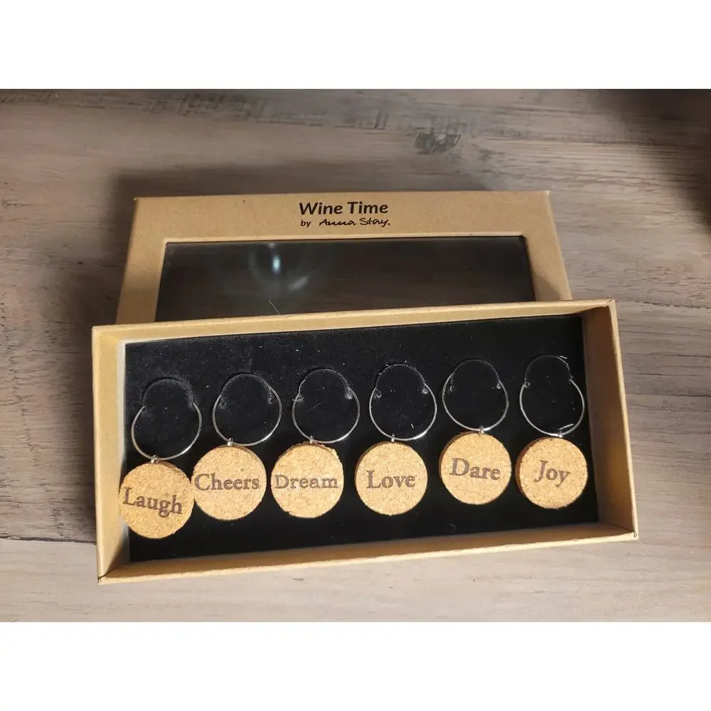Wine Time by Anna Stay Wine Cork Charms Set Of 6